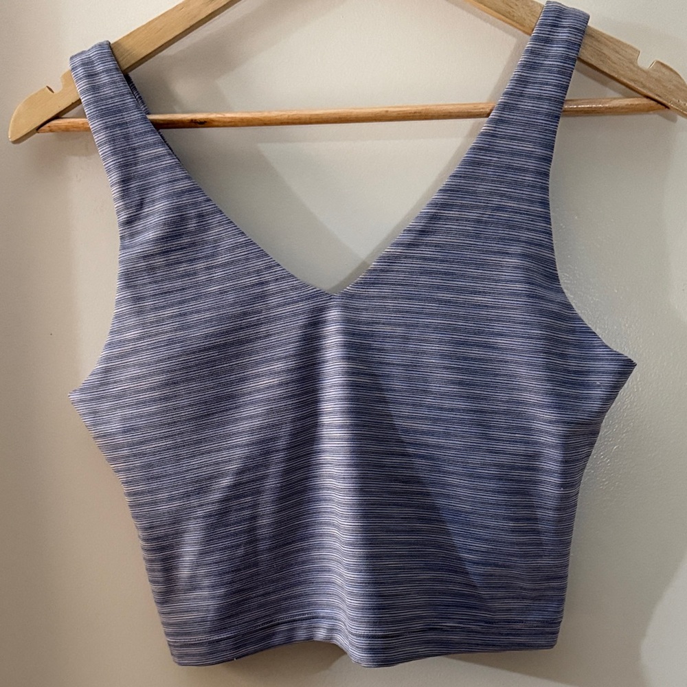 Athleta Striped Violet purple Crop Tank Top size Medium